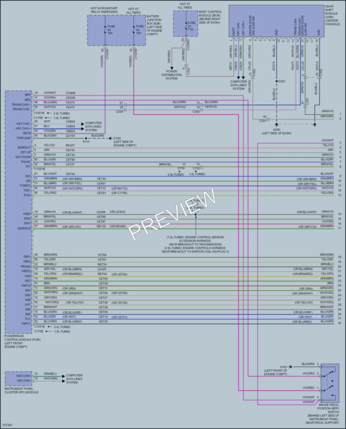 2021 Ford EscapeHybrid Transmission wiring diagram preview