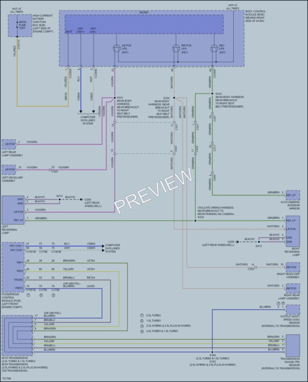 2021 Ford EscapePlugIn Exterior Lights wiring diagram preview