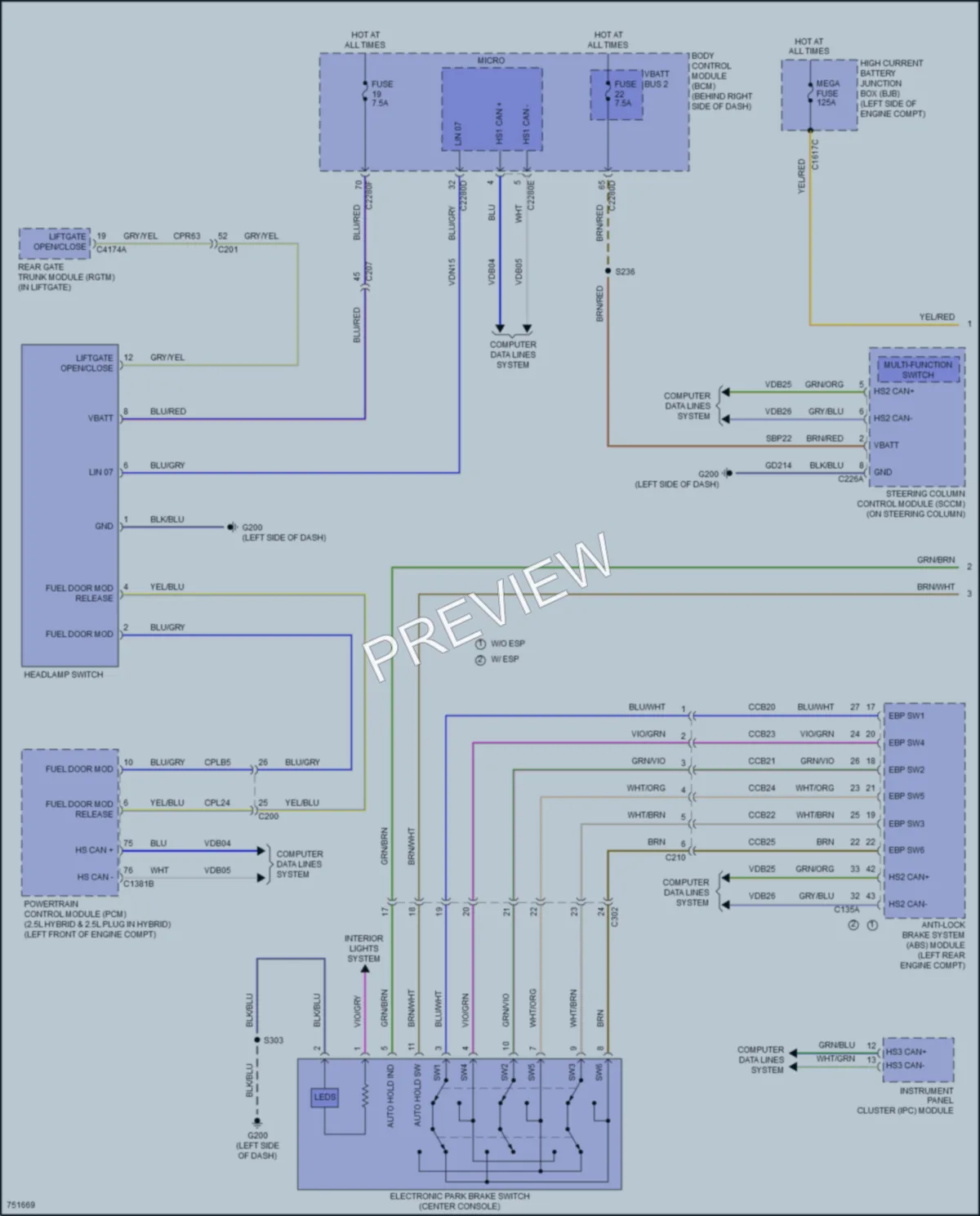 2021 Ford EscapePlugIn Headlights wiring diagram preview