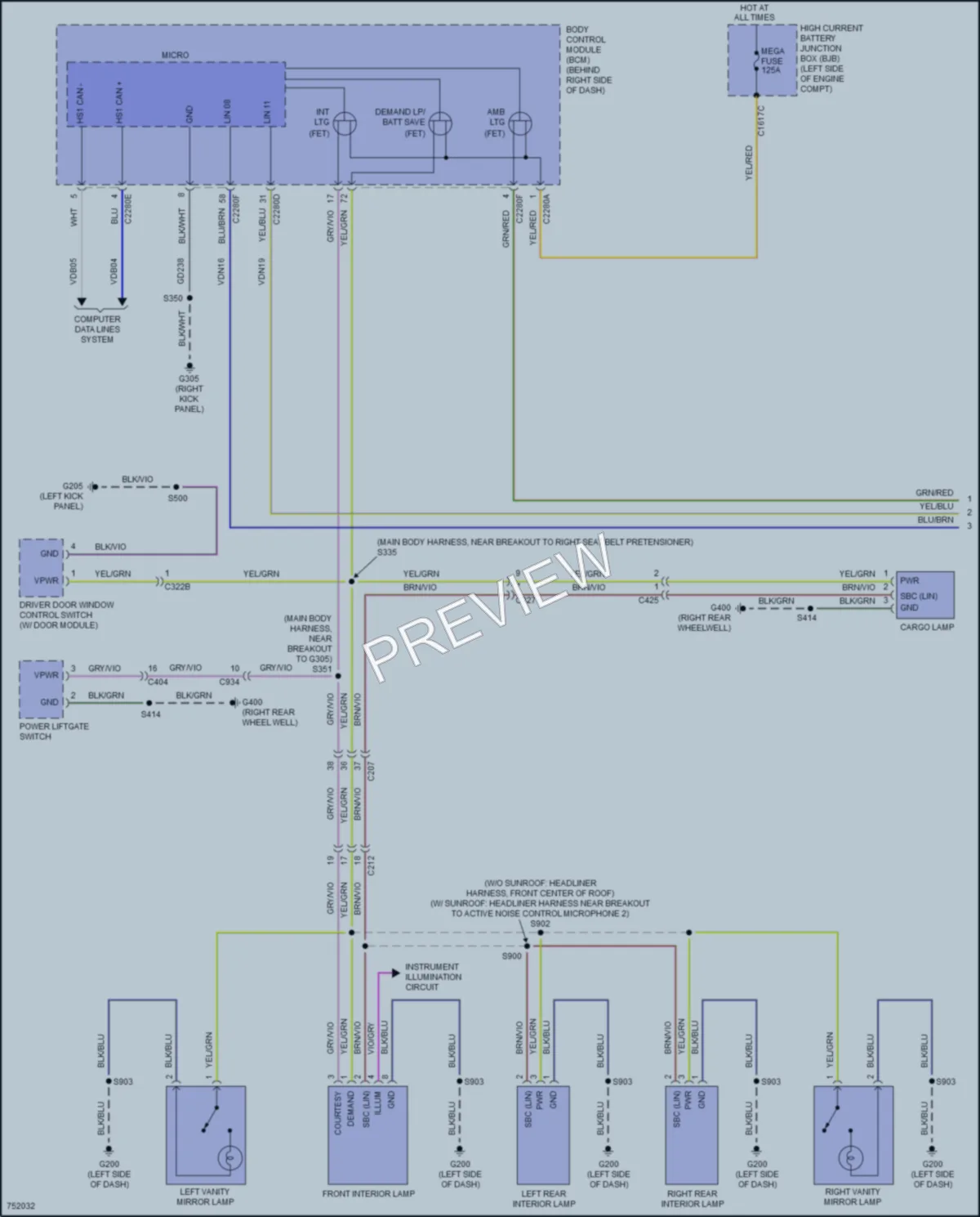 2021 Ford EscapePlugIn Interior Lights wiring diagram preview