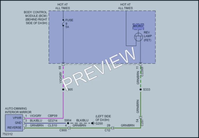 2021 Ford EscapePlugIn Power Mirrors wiring diagram preview