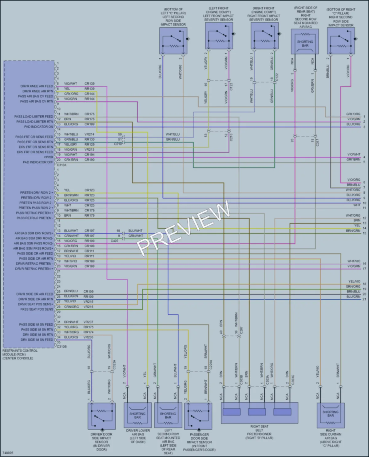 2021 Ford EscapePlugIn Supplemental Restraints wiring diagram preview