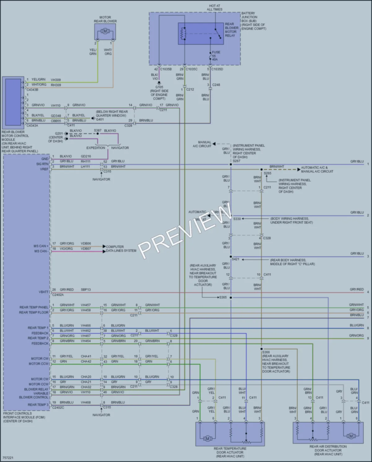 2021 Ford Expedition Air Conditioning wiring diagram preview