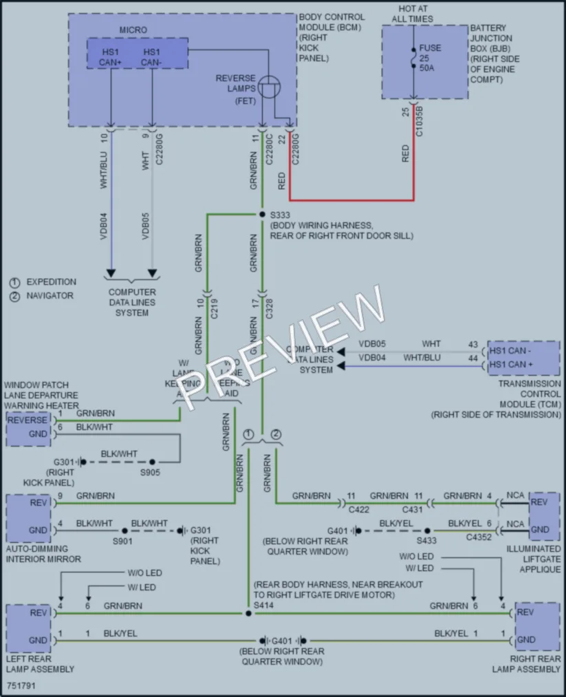 2021 Ford Expedition Exterior Lights wiring diagram preview