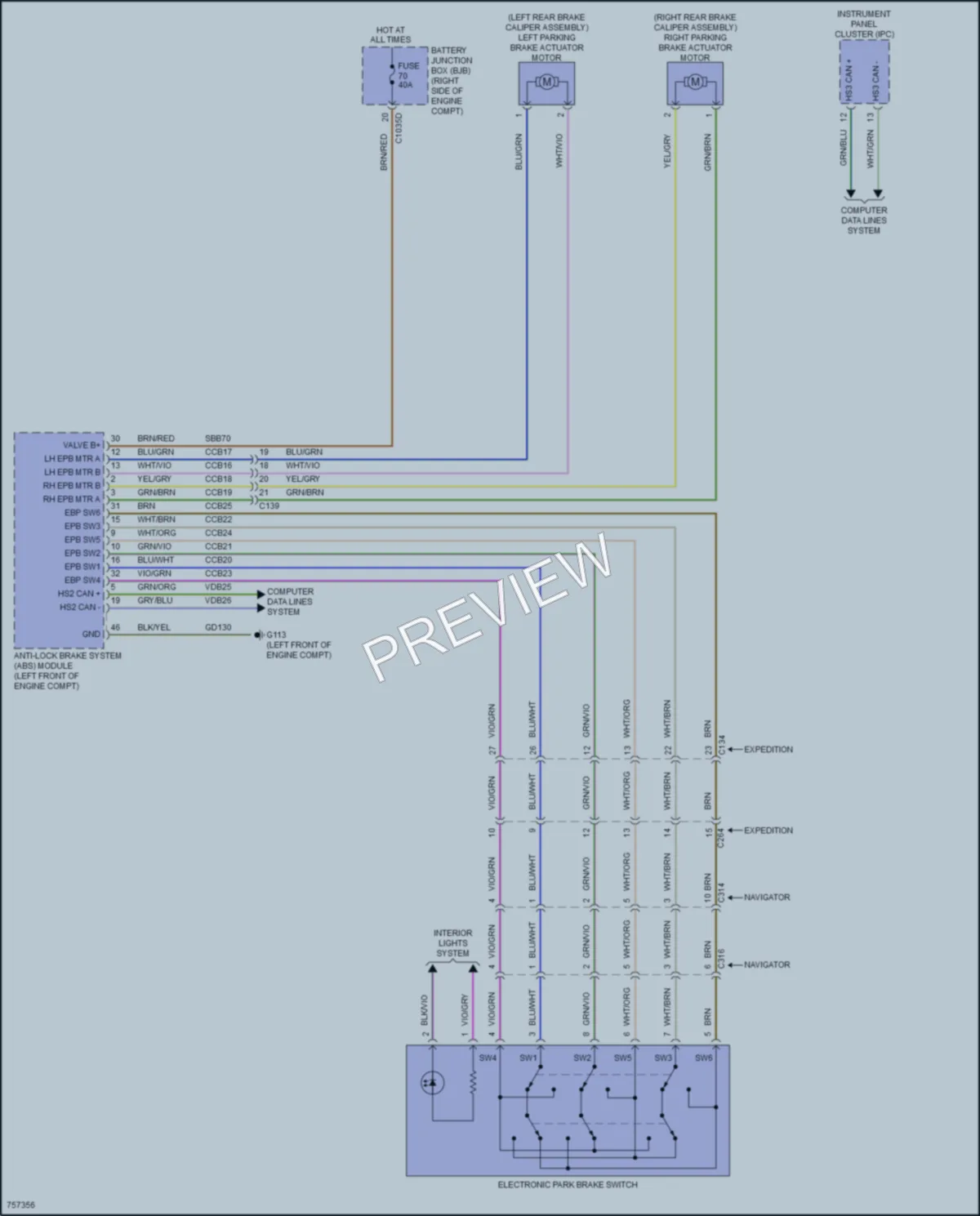 2021 Ford Expedition Shift Interlock wiring diagram preview