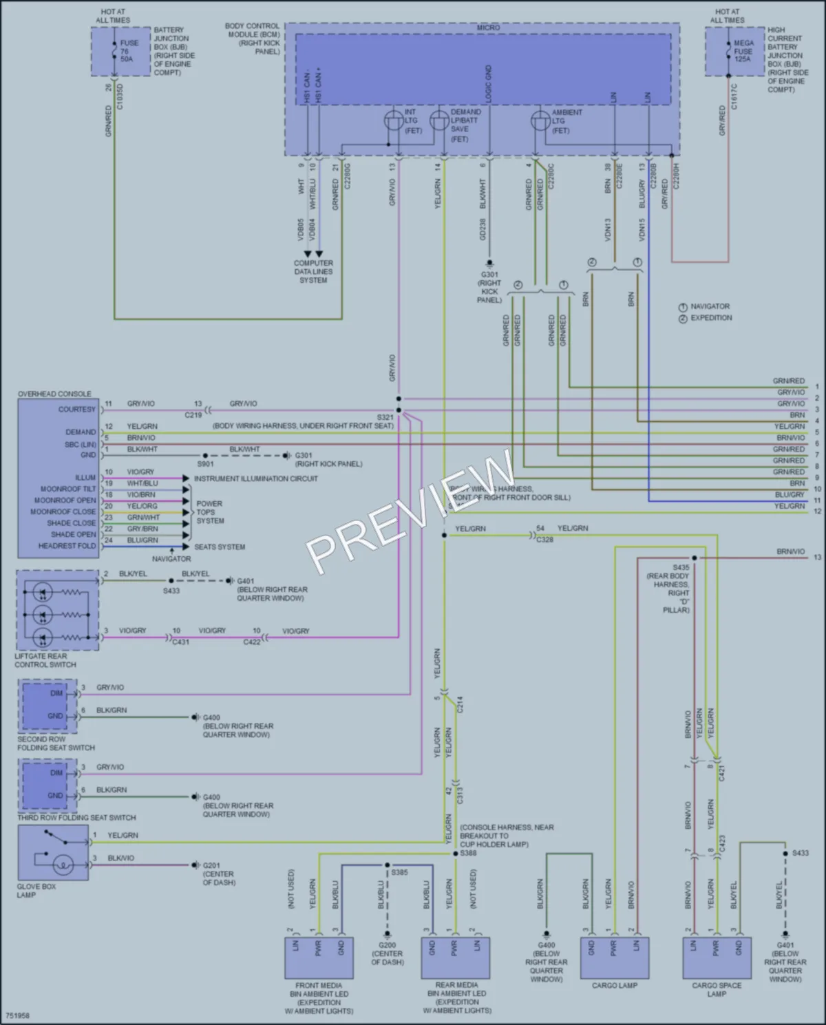 2021 Ford ExpeditionMAX Interior Lights wiring diagram preview