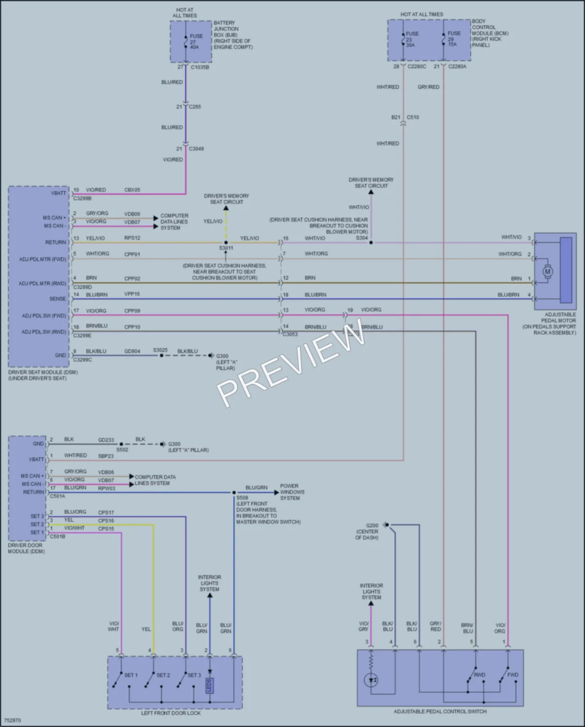 2021 Ford ExpeditionMAX Memory Systems wiring diagram preview