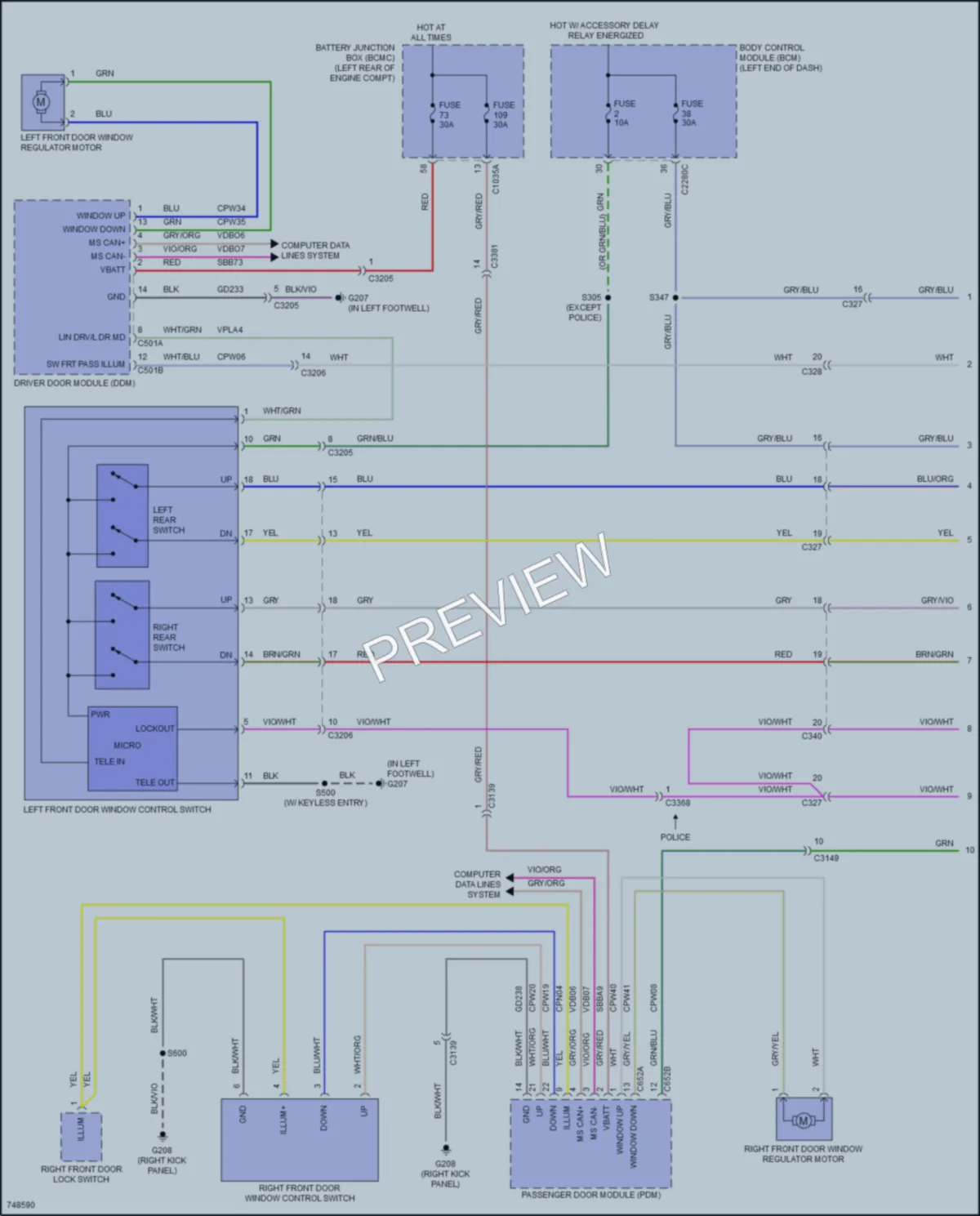 2021 Ford Explorer Power Windows wiring diagram preview