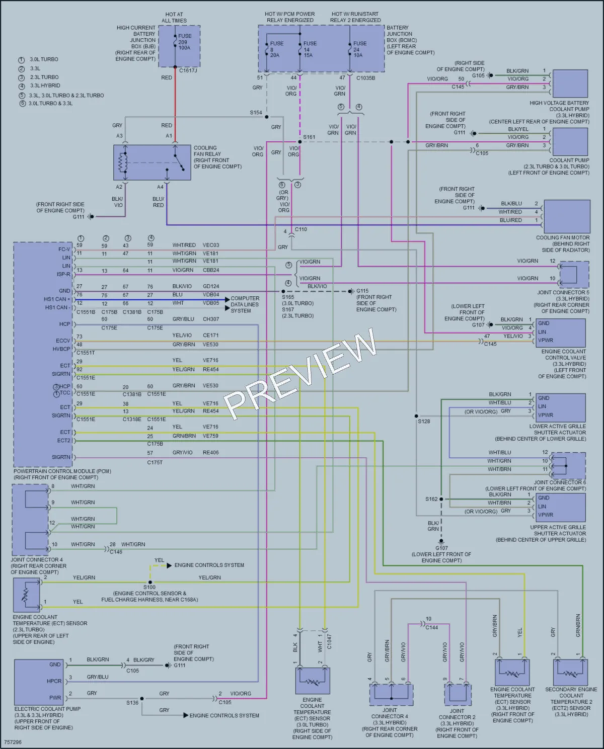 2021 Ford ExplorerHybrid Cooling Fan wiring diagram preview