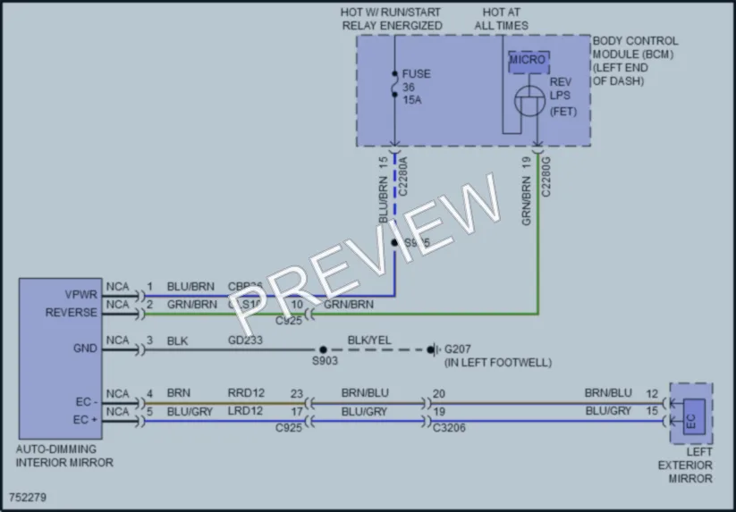 2021 Ford ExplorerHybrid Power Mirrors wiring diagram preview