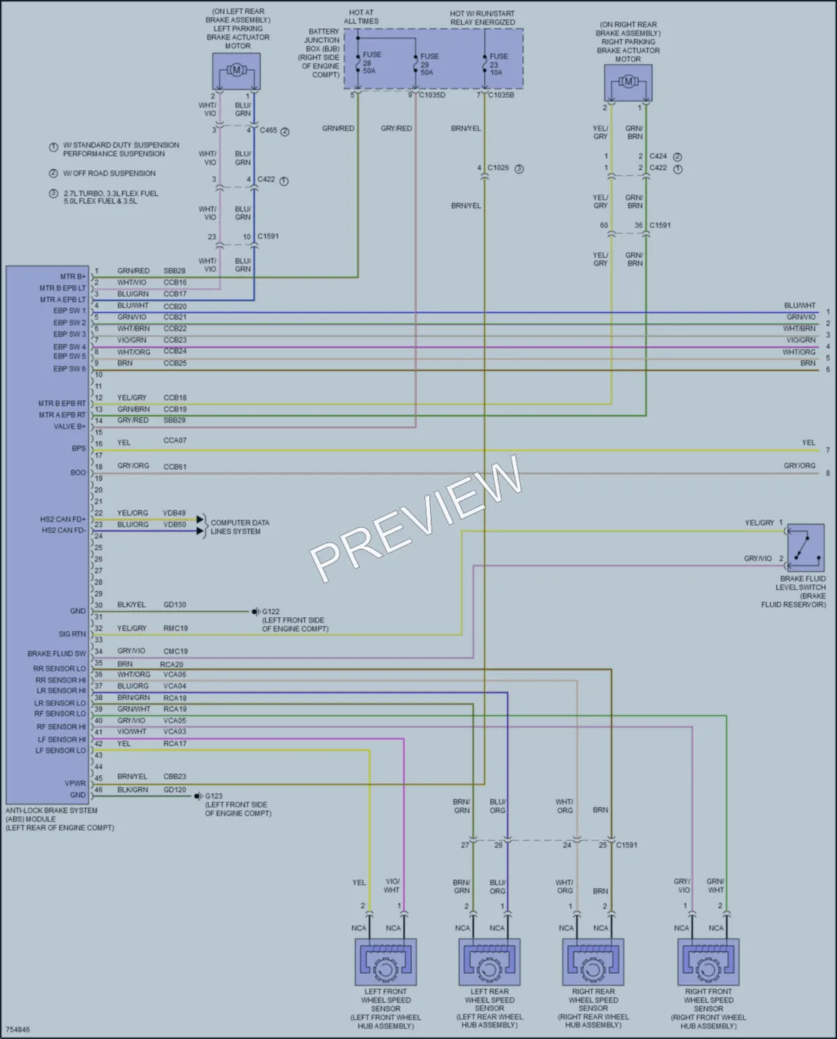 2021 Ford F150 Anti Lock Brakes wiring diagram preview