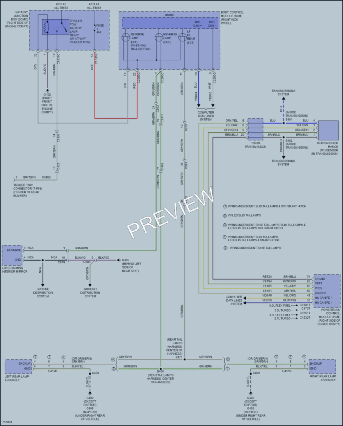 2021 Ford F150 Exterior Lights wiring diagram preview