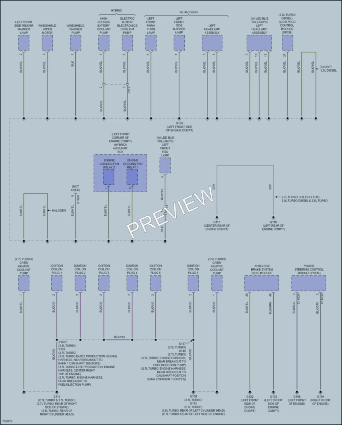 2021 Ford F150 Ground Distribution wiring diagram preview