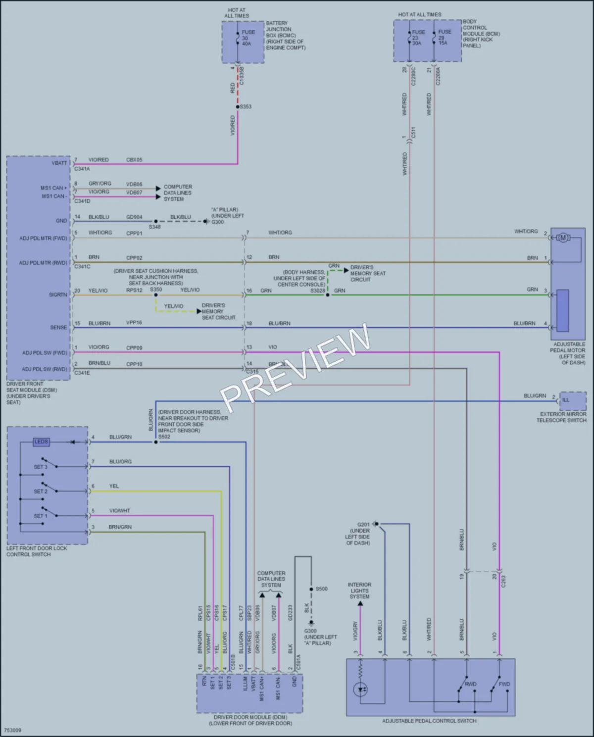 2021 Ford F150 Memory Systems wiring diagram preview