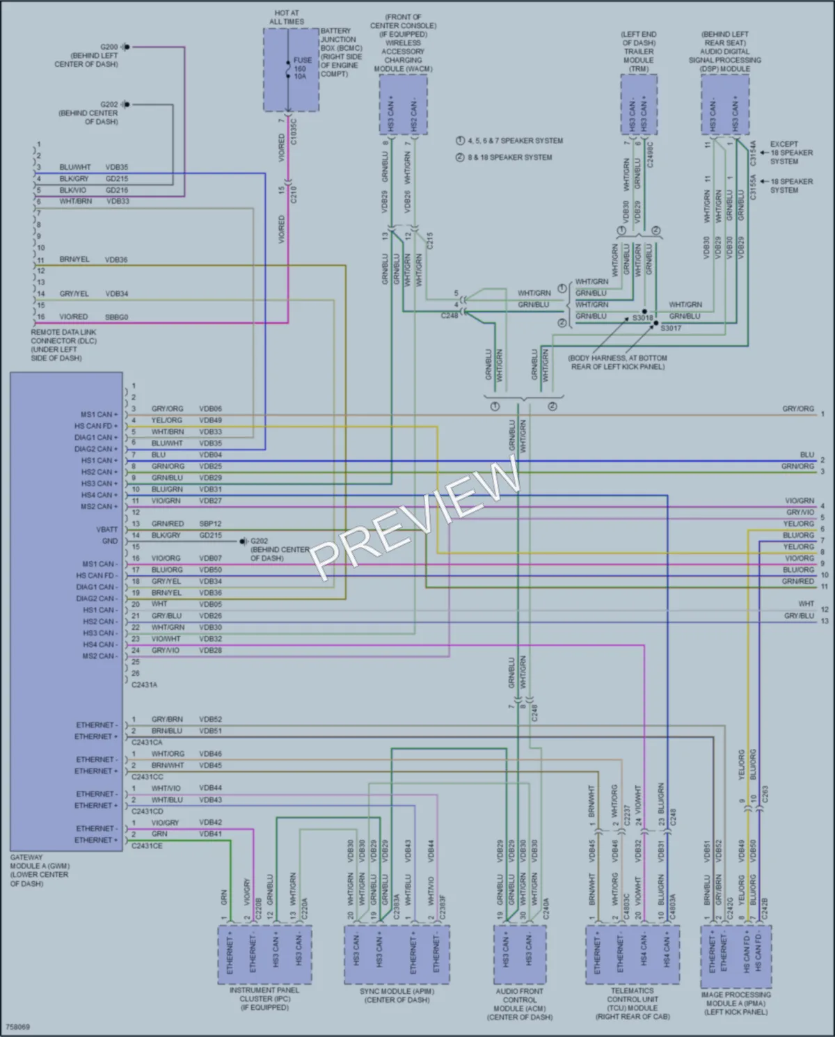 2021 Ford F150Hybrid Computer Data Lines wiring diagram preview