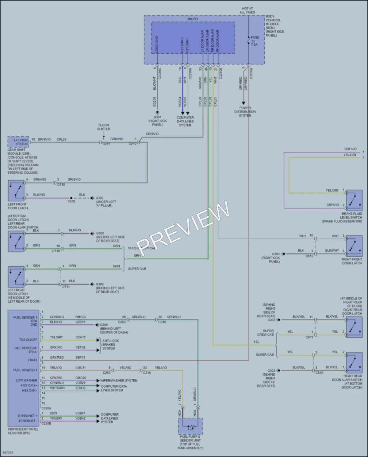 2021 Ford F150Hybrid Instrument Cluster wiring diagram preview