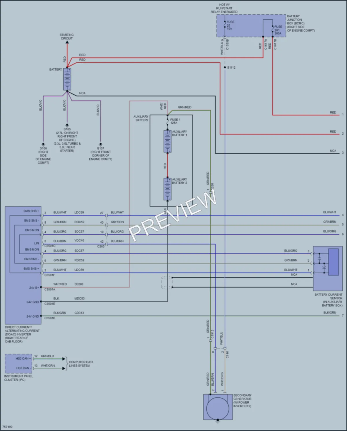 2021 Ford F150Hybrid Starting Charging wiring diagram preview