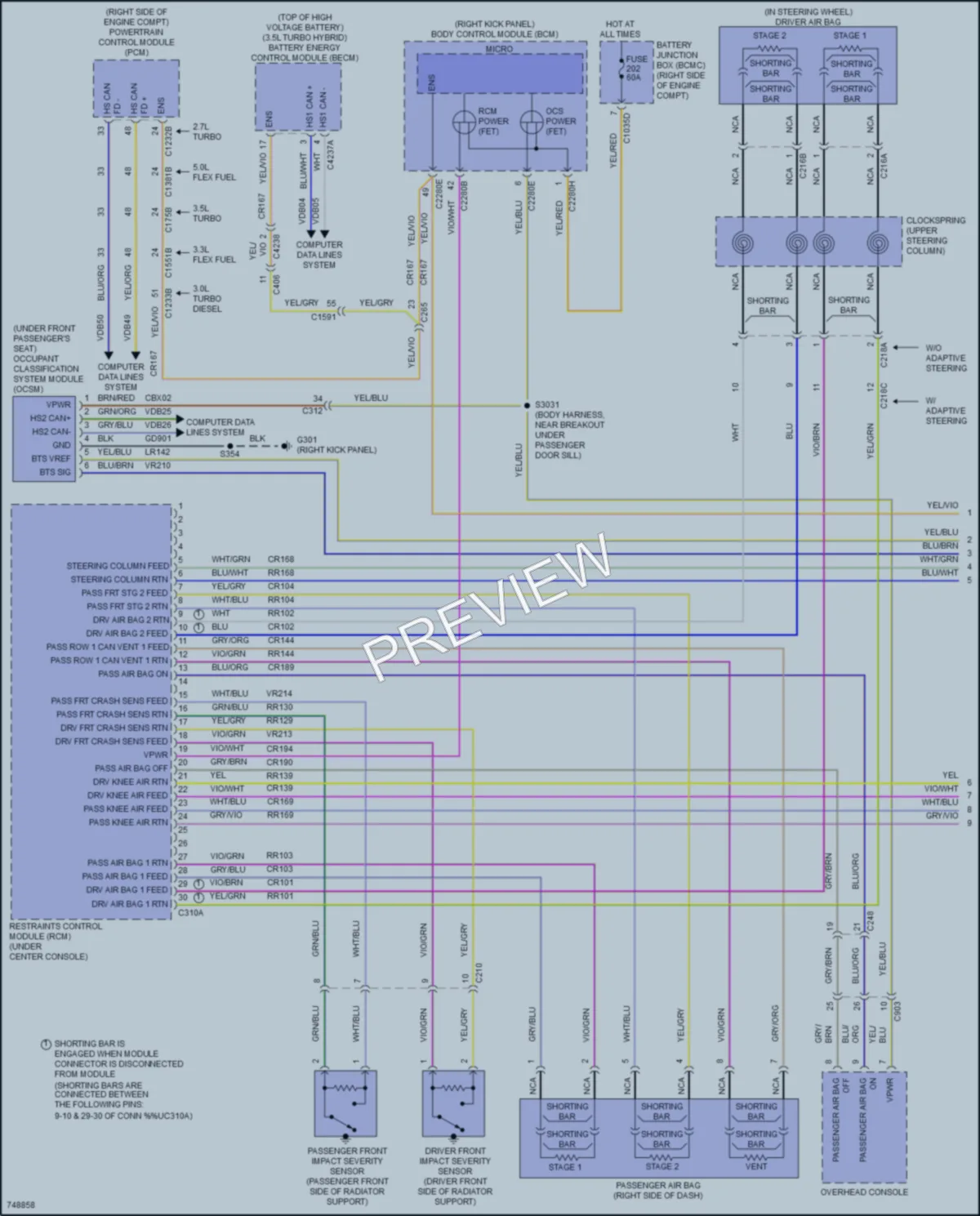 2021 Ford F150Hybrid Supplemental Restraints wiring diagram preview
