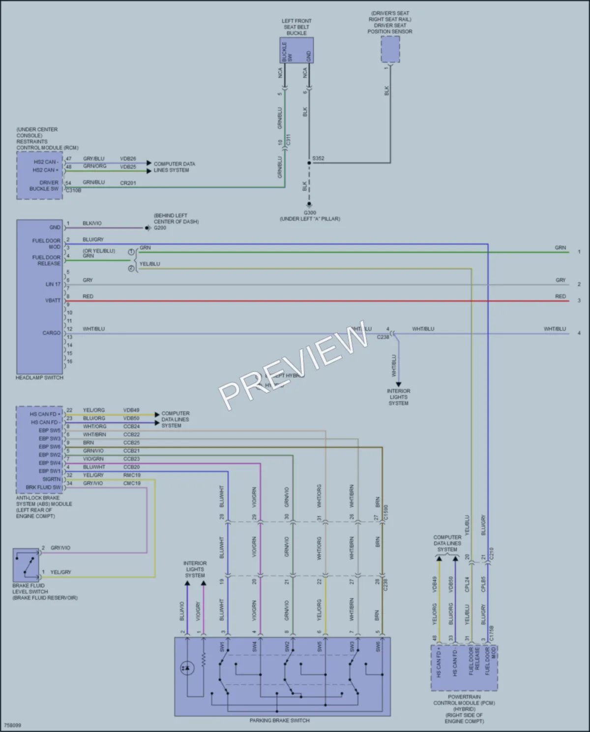 2021 Ford F150Hybrid Warning Systems wiring diagram preview