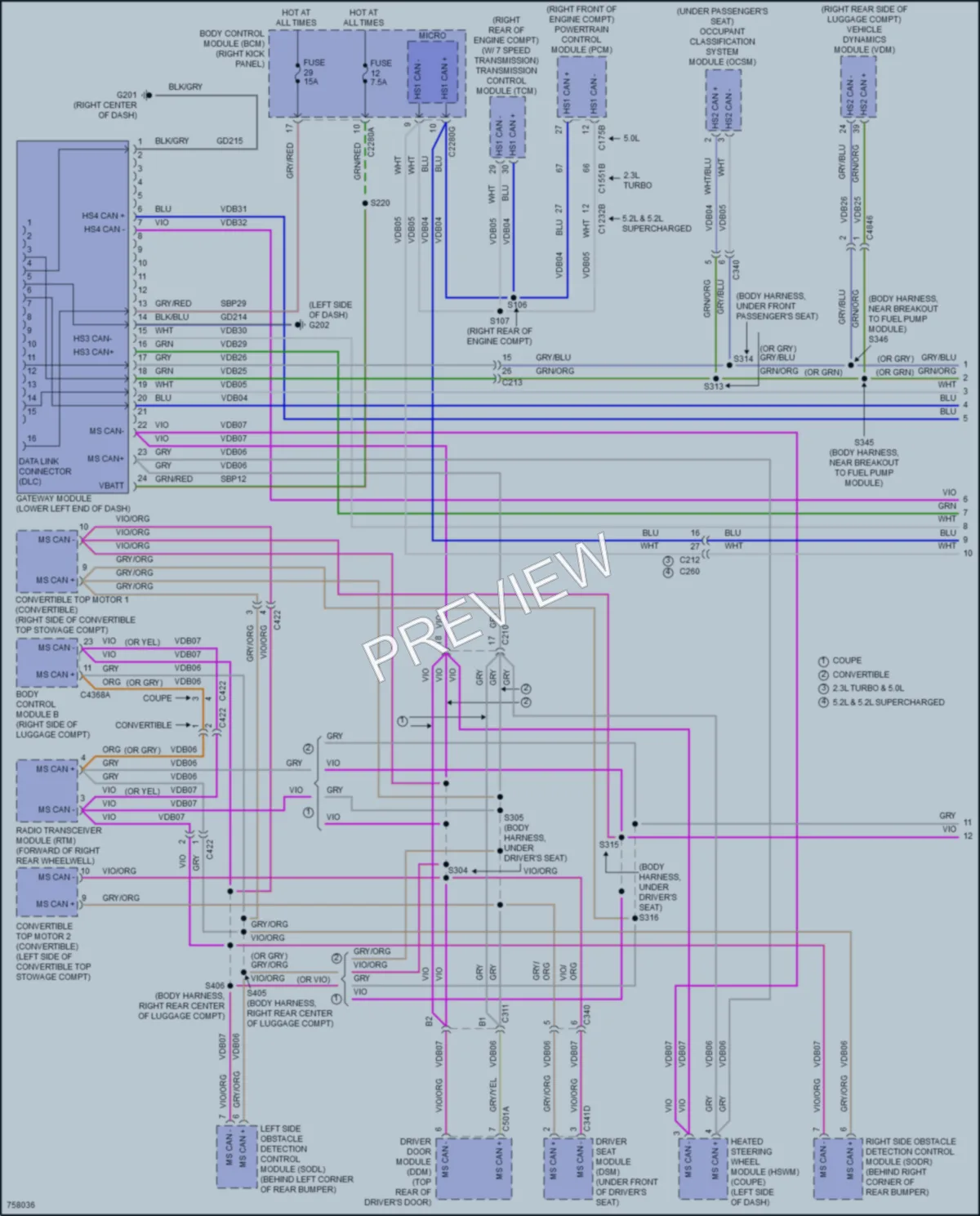 2021 Ford Mustang Computer Data Lines wiring diagram preview