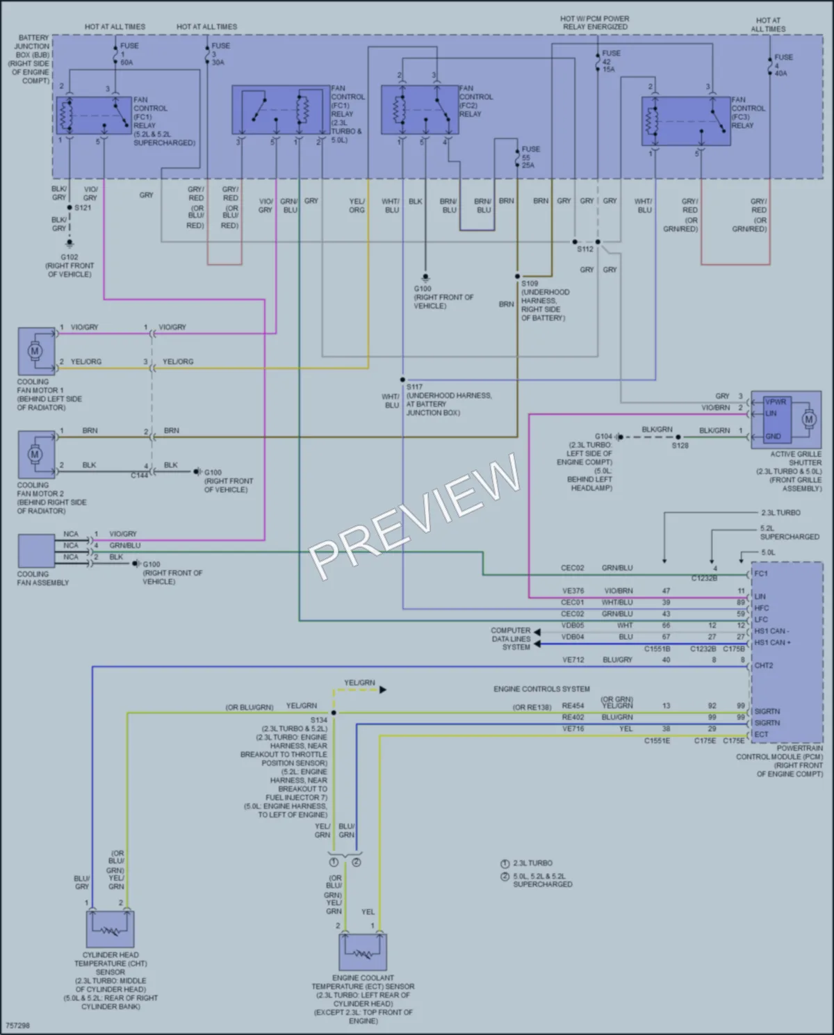 2021 Ford Mustang Cooling Fan wiring diagram preview