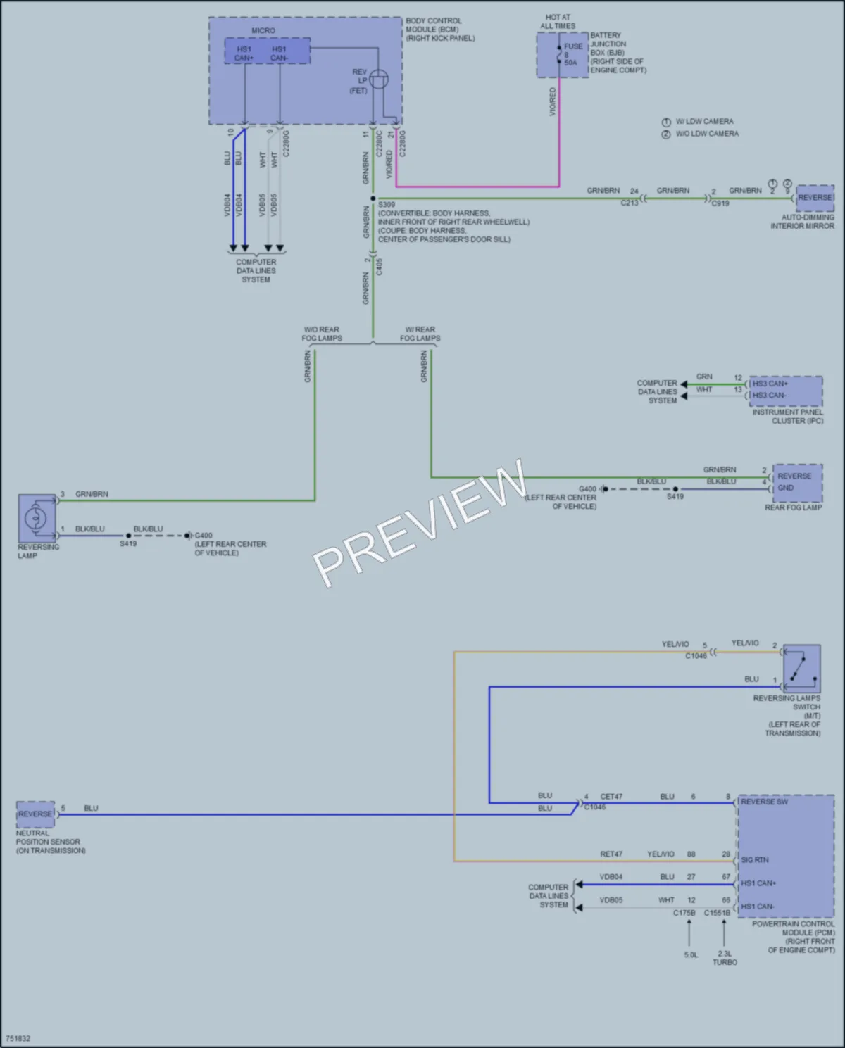 2021 Ford Mustang Exterior Lights wiring diagram preview