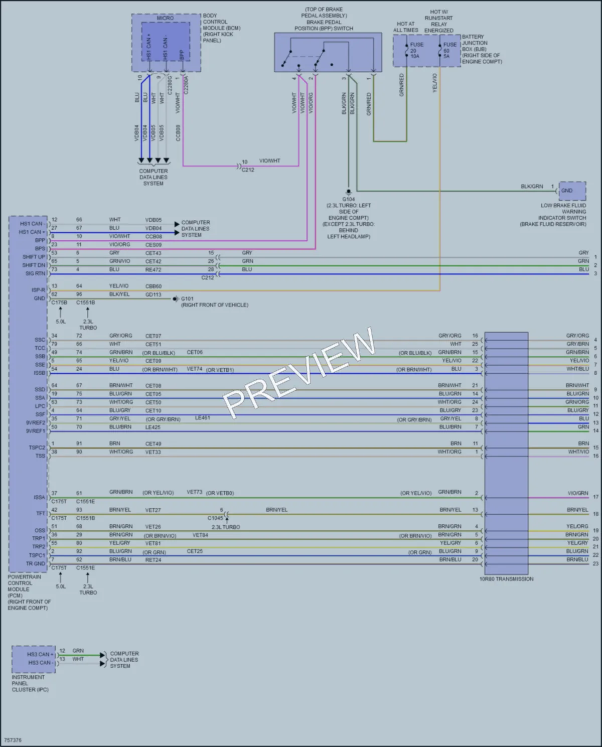 2021 Ford Mustang Transmission wiring diagram preview