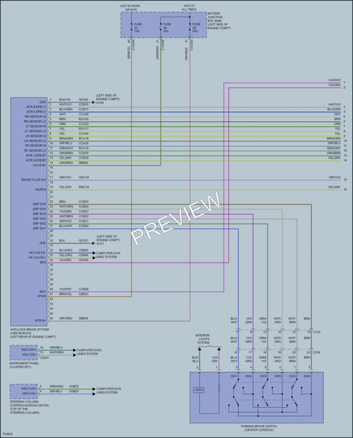 2021 Ford MustangMachE Anti Lock Brakes wiring diagram preview