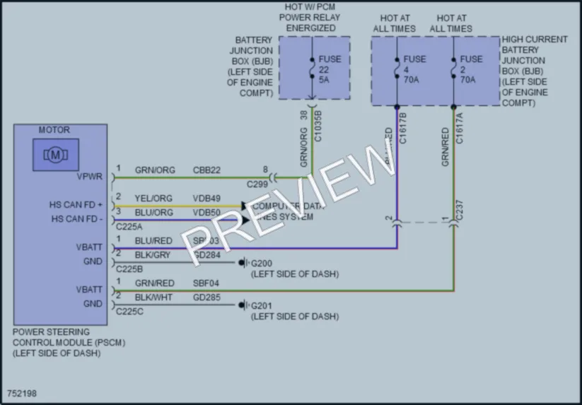 2021 Ford MustangMachE Electronic Power Steering wiring diagram preview