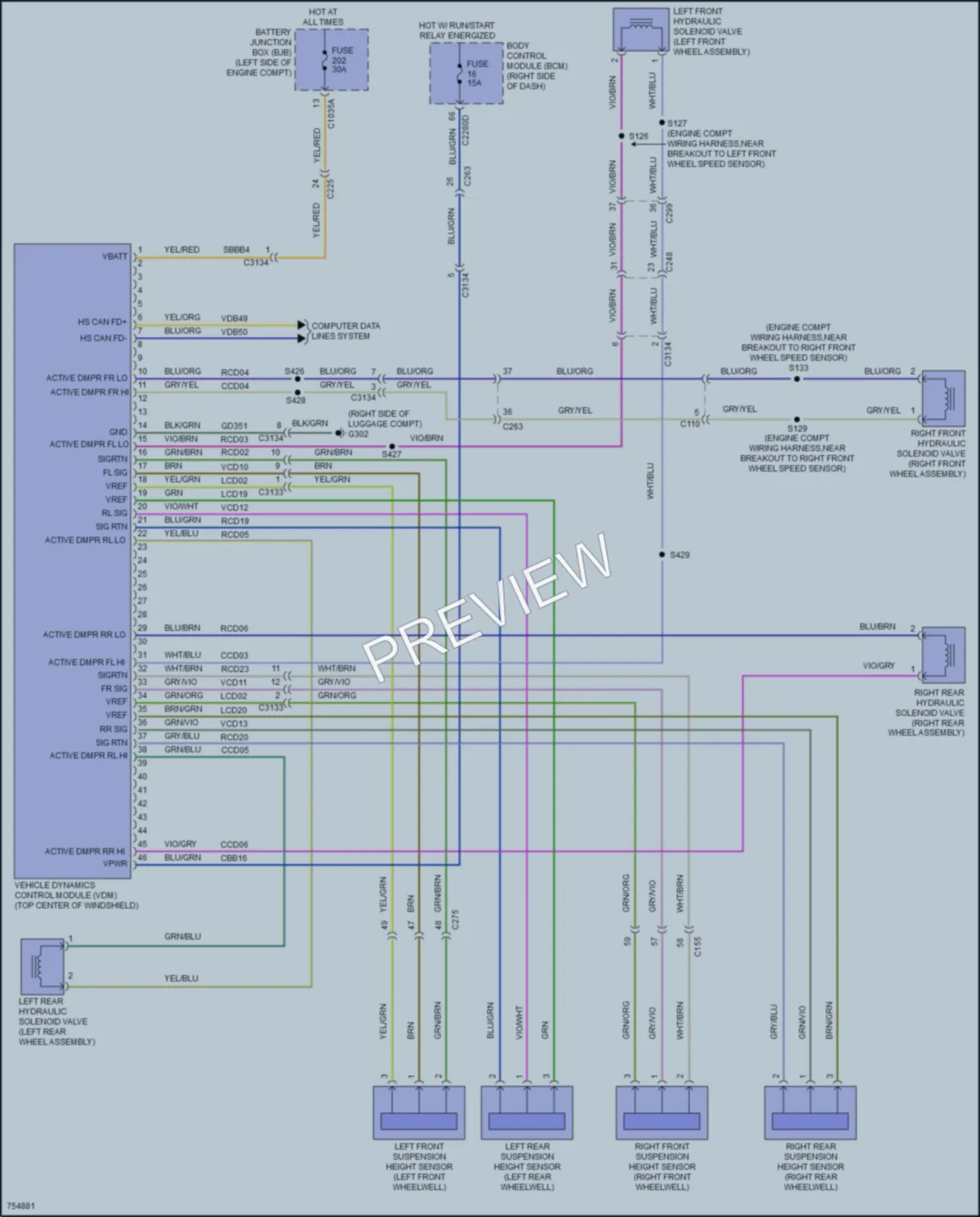 2021 Ford MustangMachE Electronic Suspension wiring diagram preview
