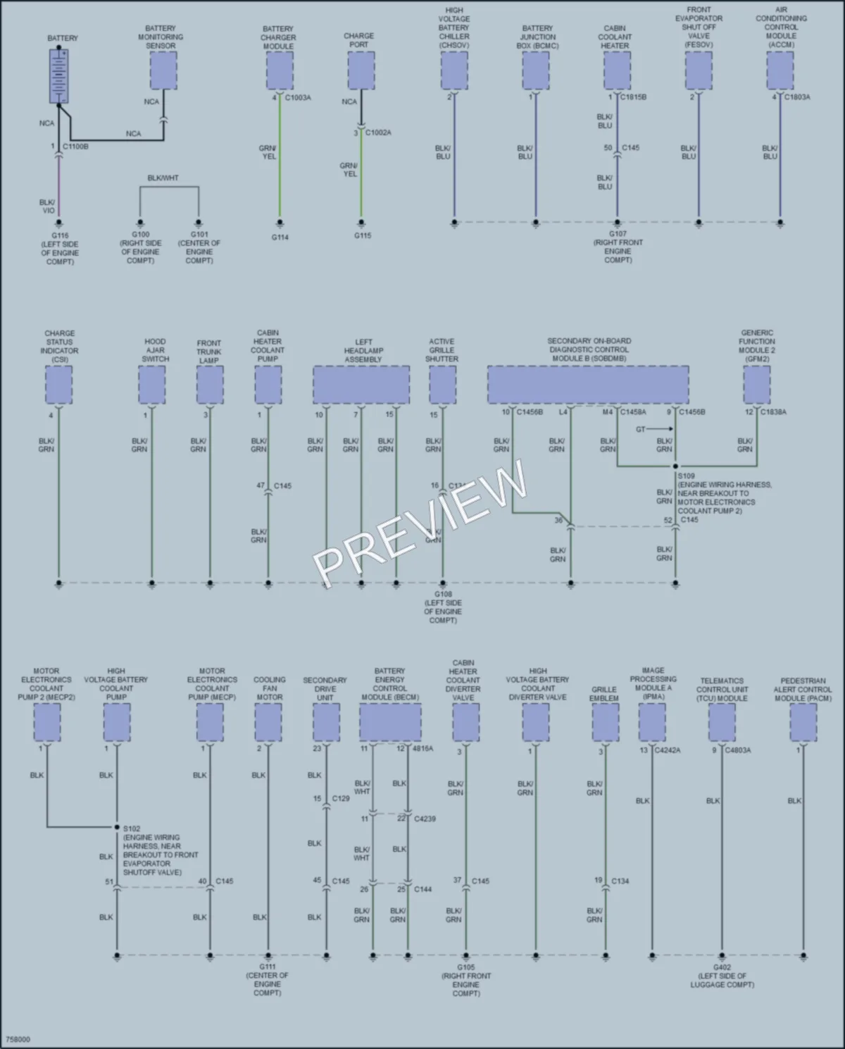 2021 Ford MustangMachE Ground Distribution wiring diagram preview