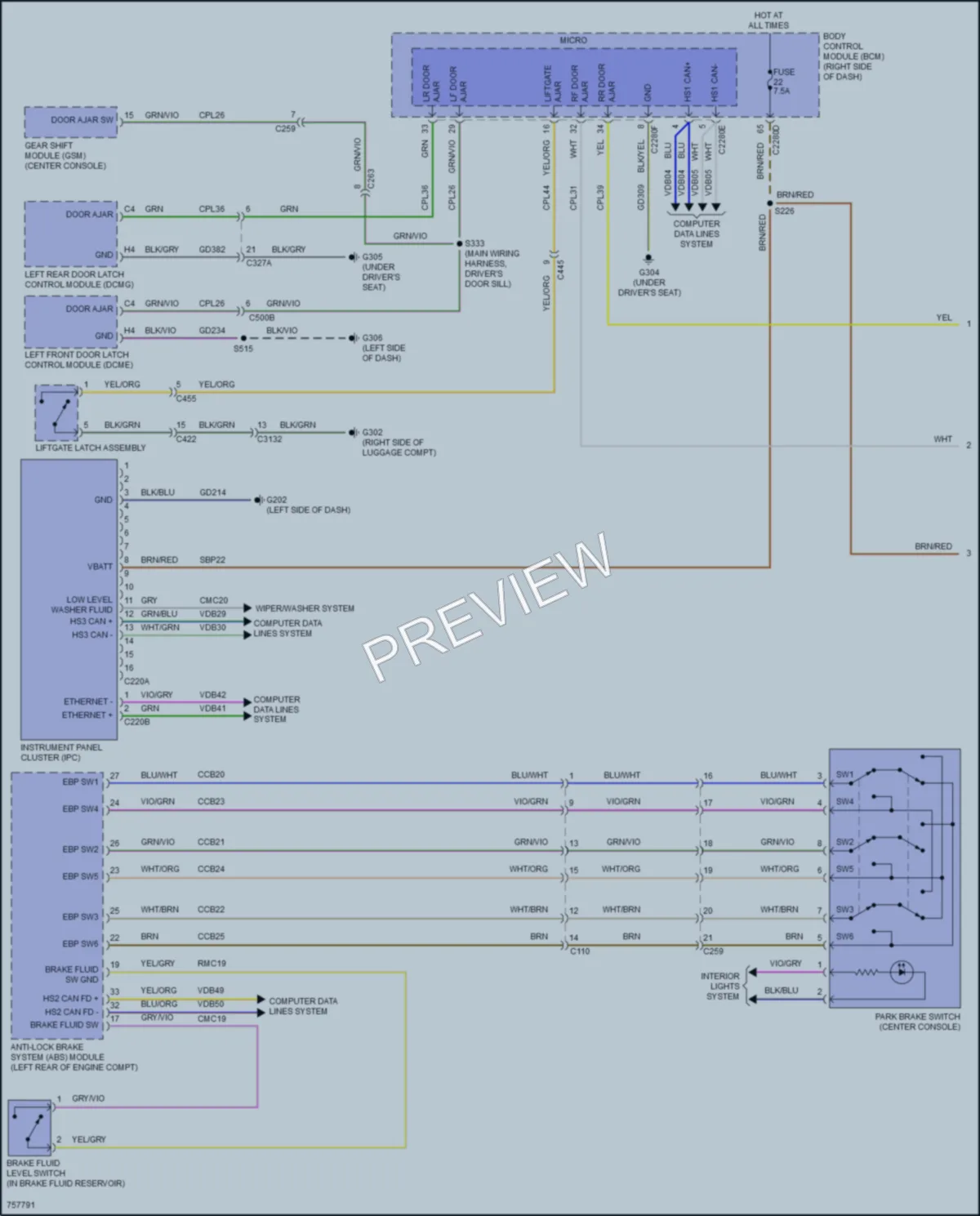 2021 Ford MustangMachE Instrument Cluster wiring diagram preview
