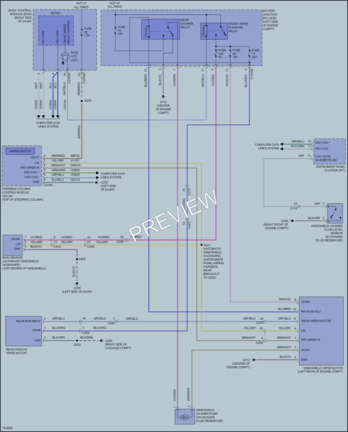 2021 Ford MustangMachE Wiper Washer wiring diagram preview