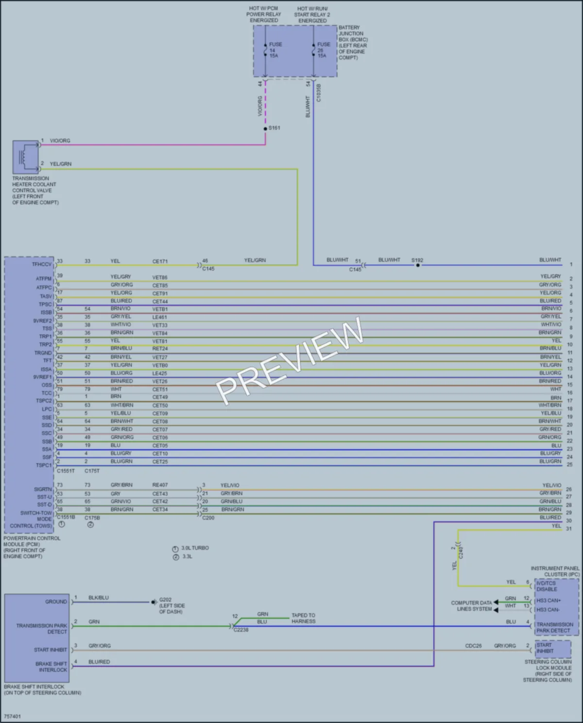 2021 Ford PoliceInterceptorUtility Transmission wiring diagram preview