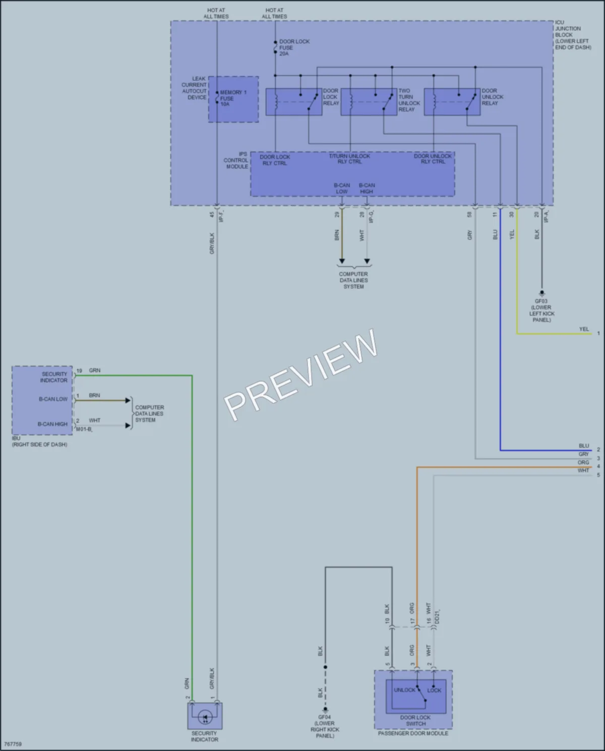 2021 Genesis G70 Anti Theft wiring diagram preview