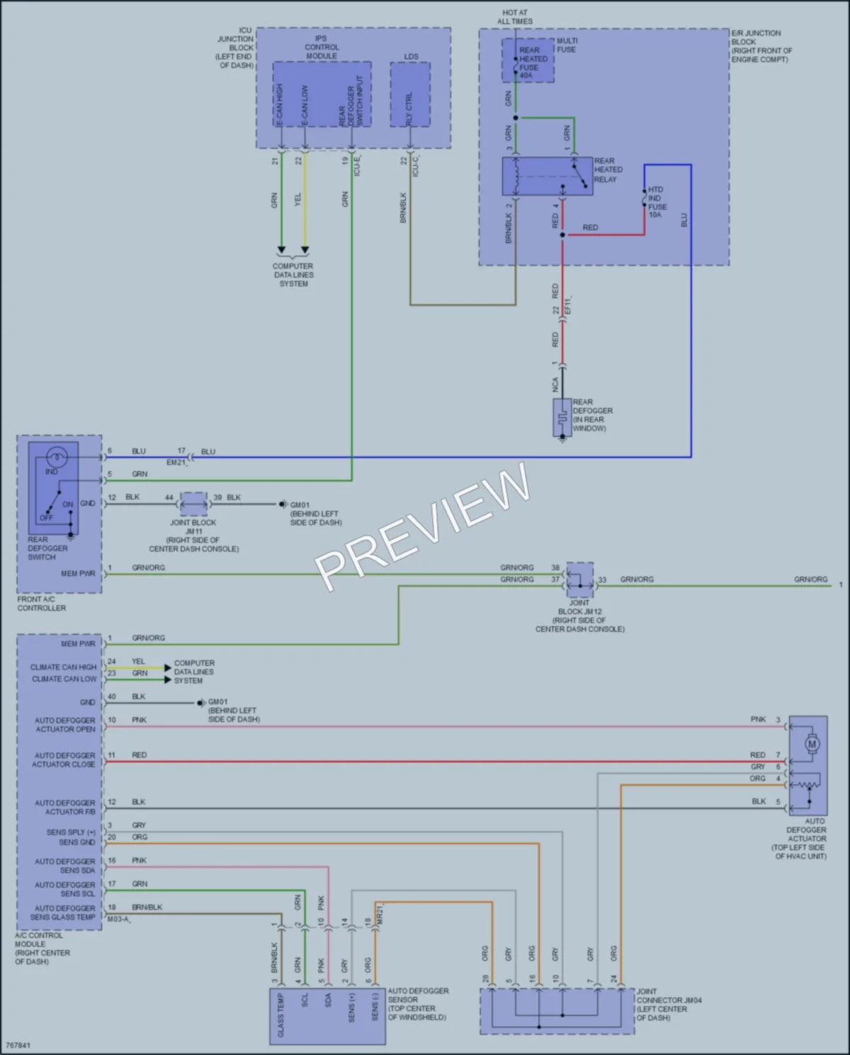 2021 Genesis G80 Defoggers wiring diagram preview