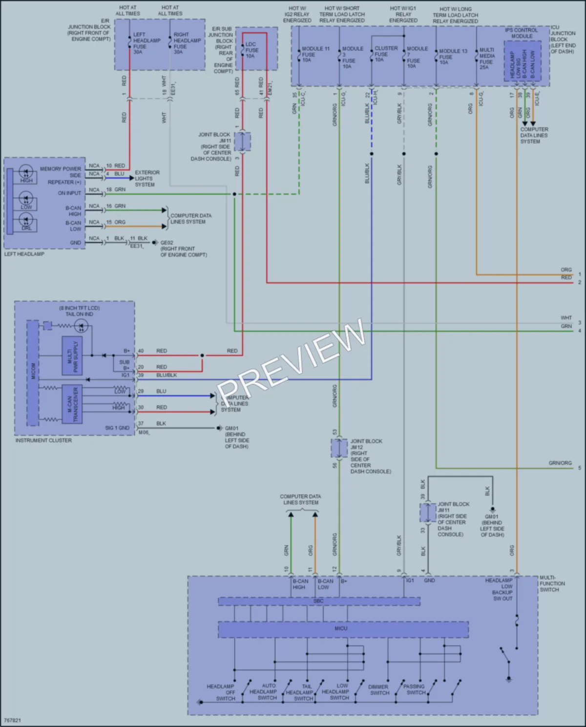2021 Genesis G80 Headlights wiring diagram preview