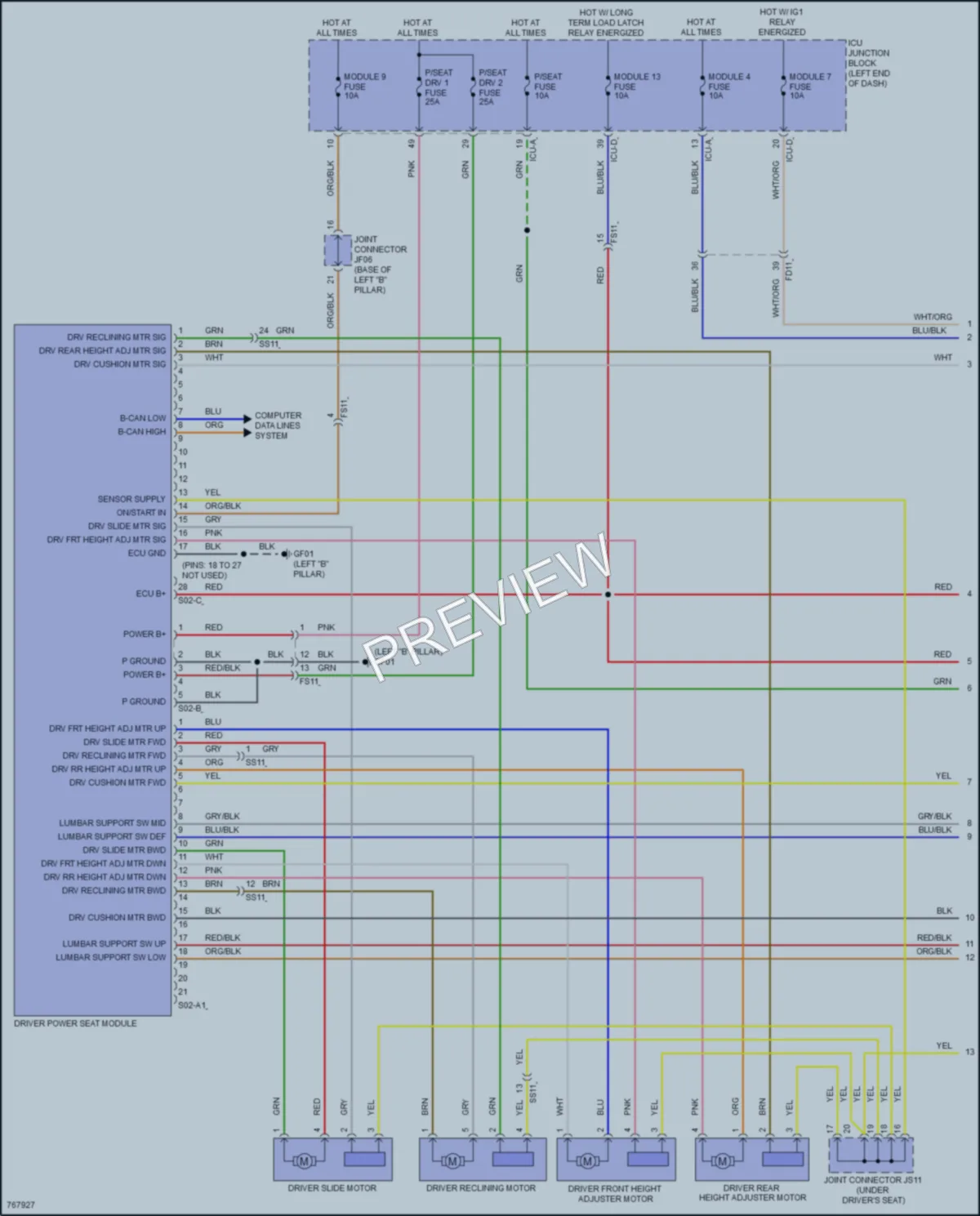2021 Genesis G80 Memory Systems wiring diagram preview