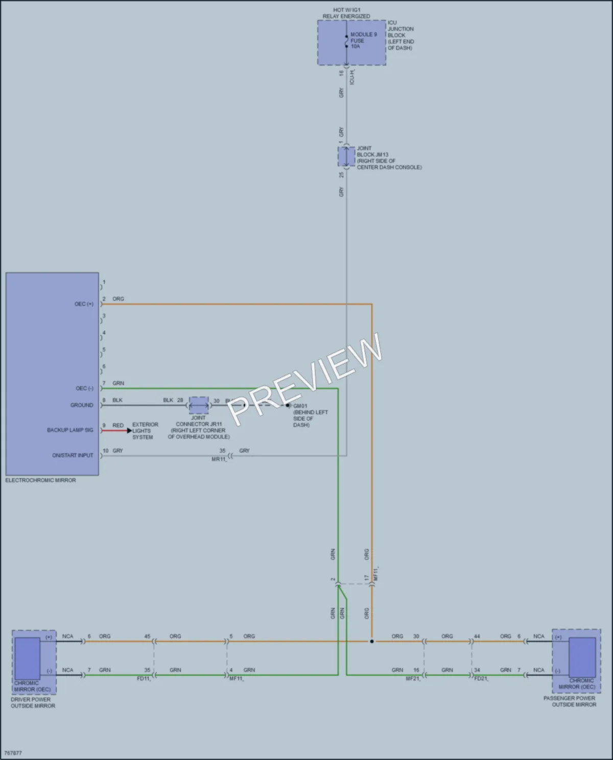 2021 Genesis G80 Power Mirrors wiring diagram preview
