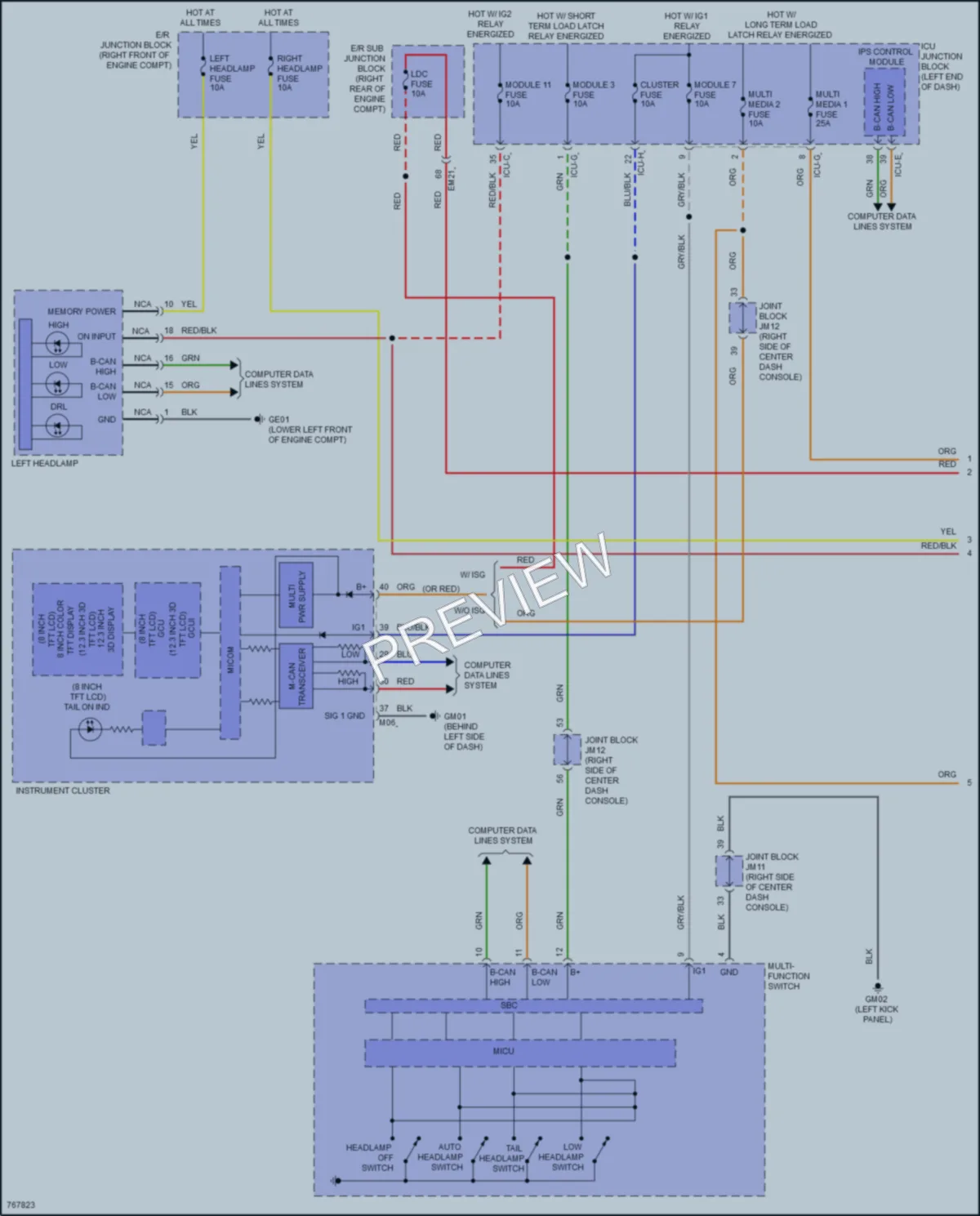 2021 Genesis GV80 Headlights wiring diagram preview