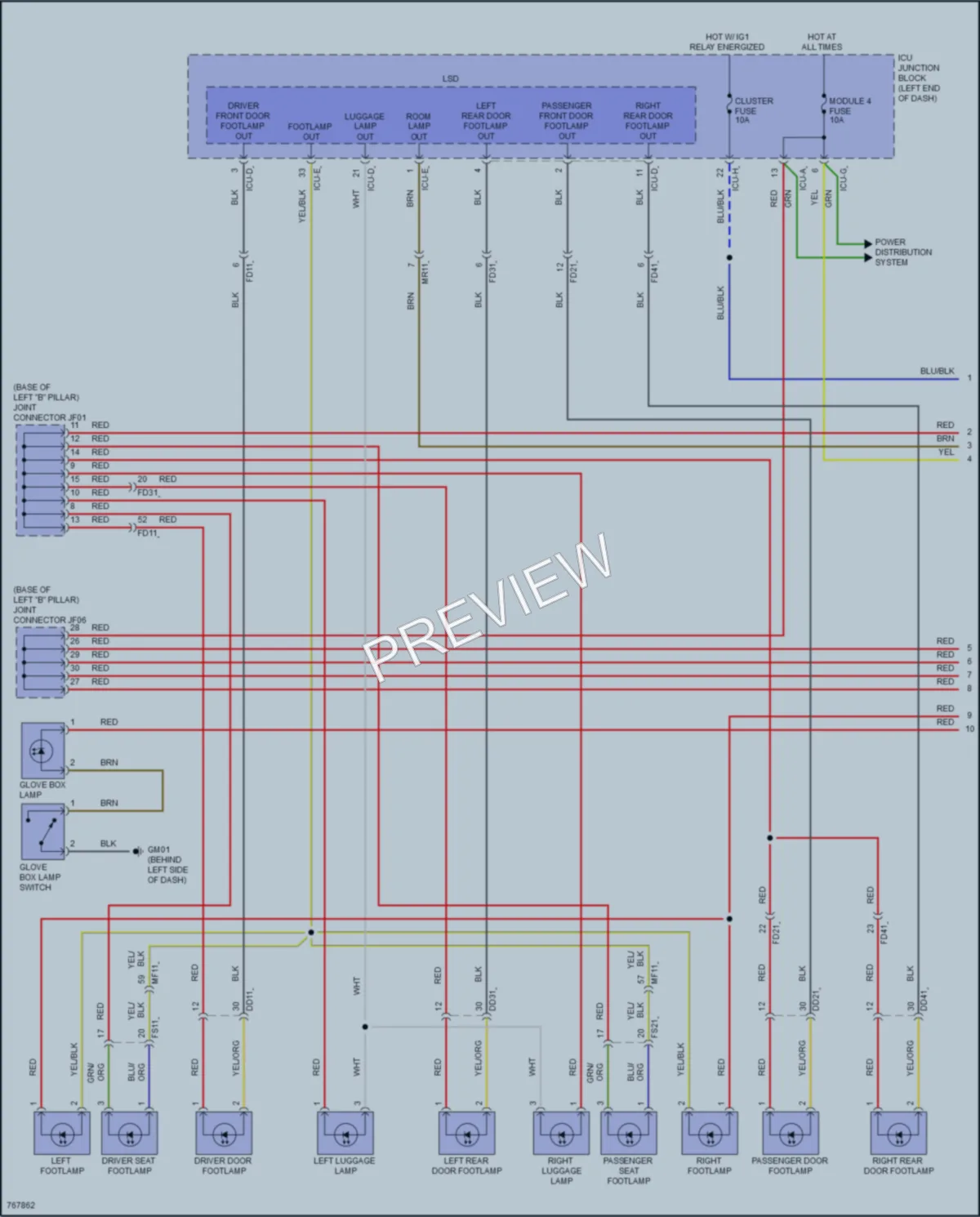 2021 Genesis GV80 Interior Lights wiring diagram preview