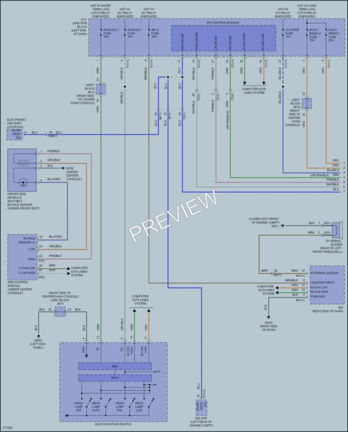 2021 Genesis GV80 Warning Systems wiring diagram preview