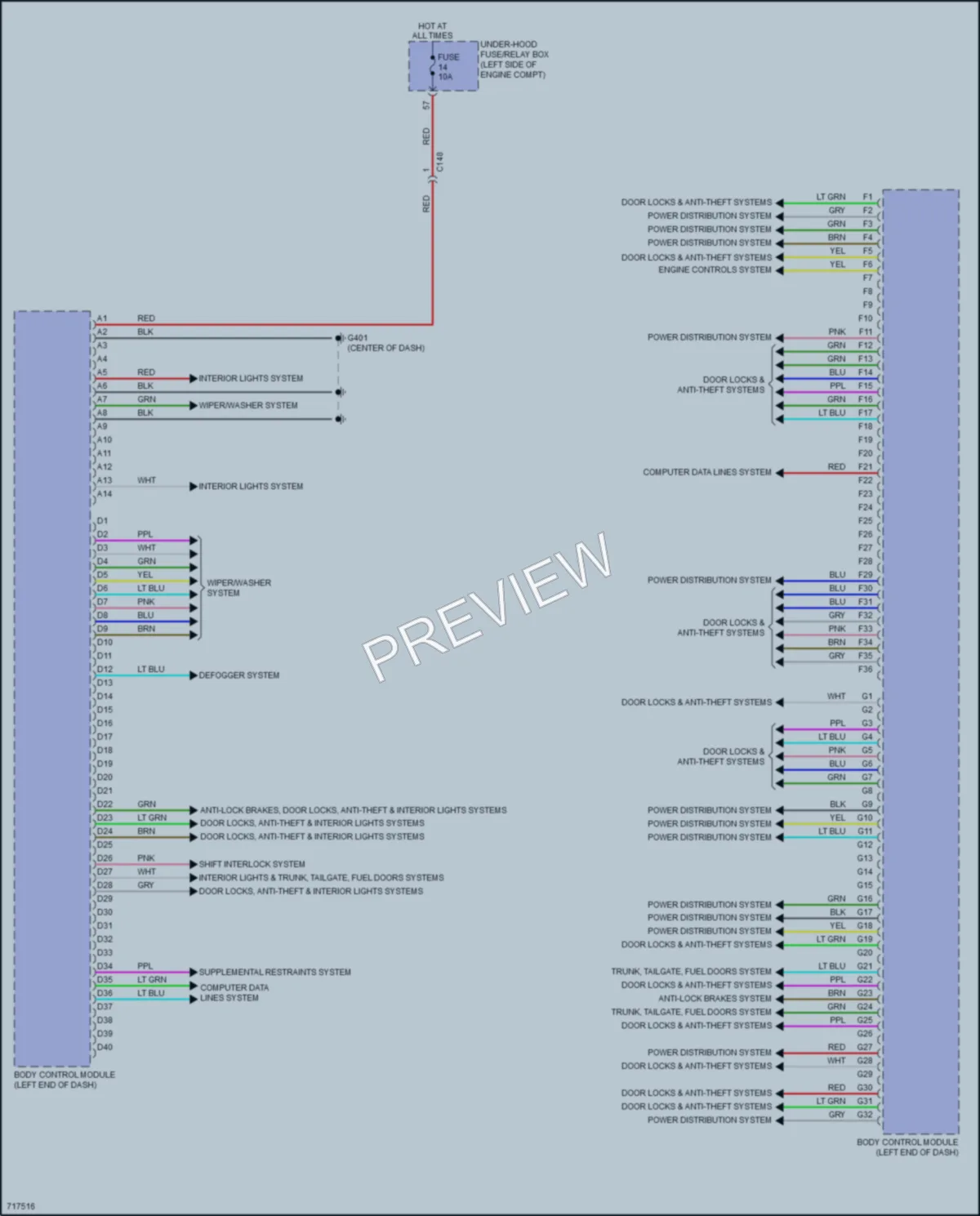 2021 Honda CRV Body Control Modules wiring diagram preview