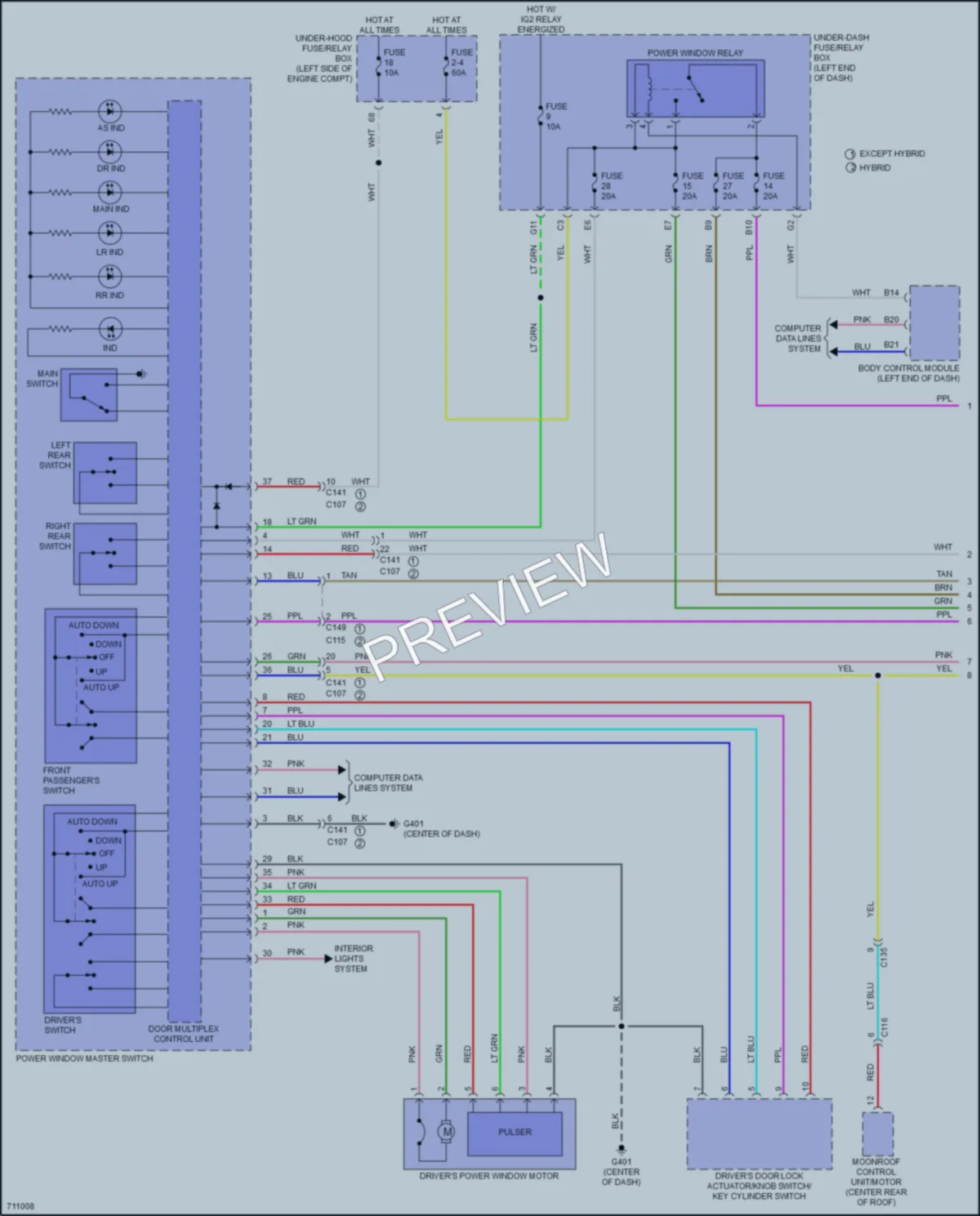 2021 Honda CRV Power Windows wiring diagram preview