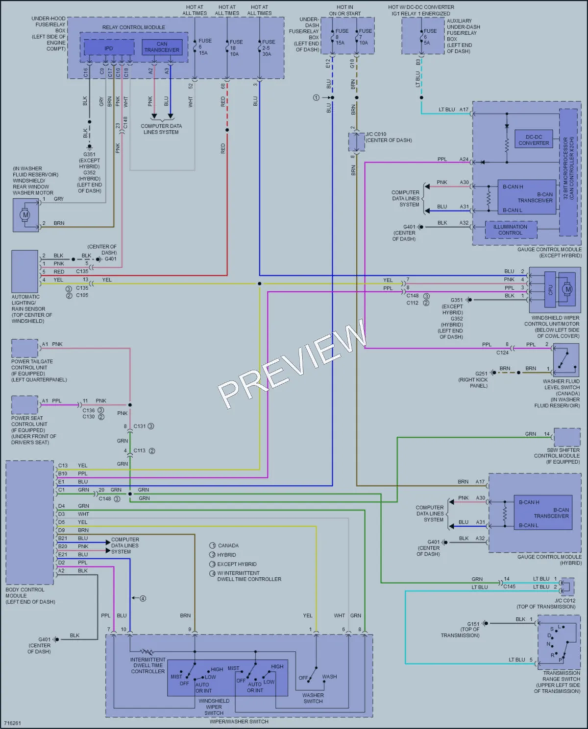 2021 Honda CRV Wiper Washer wiring diagram preview