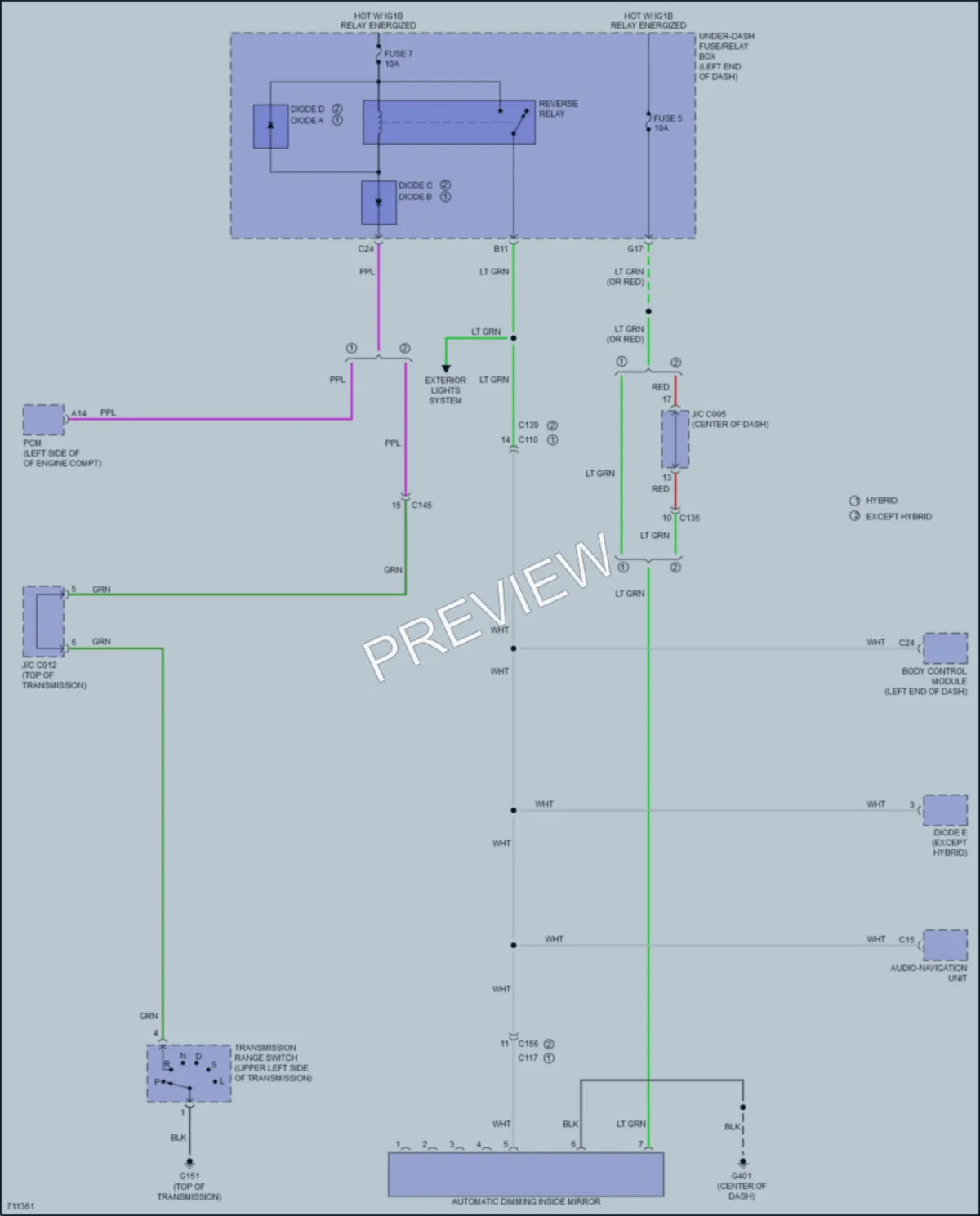 2021 Honda CRVHybrid Power Mirrors wiring diagram preview