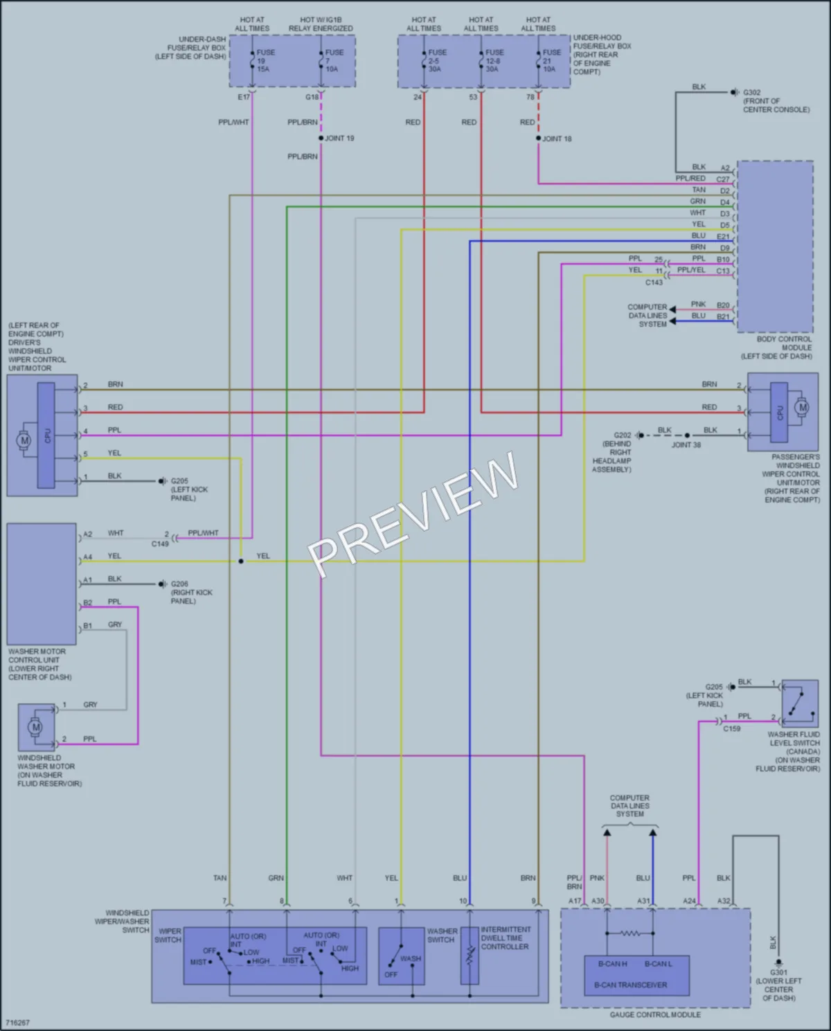 2021 Honda ClarityPlugIn Wiper Washer wiring diagram preview