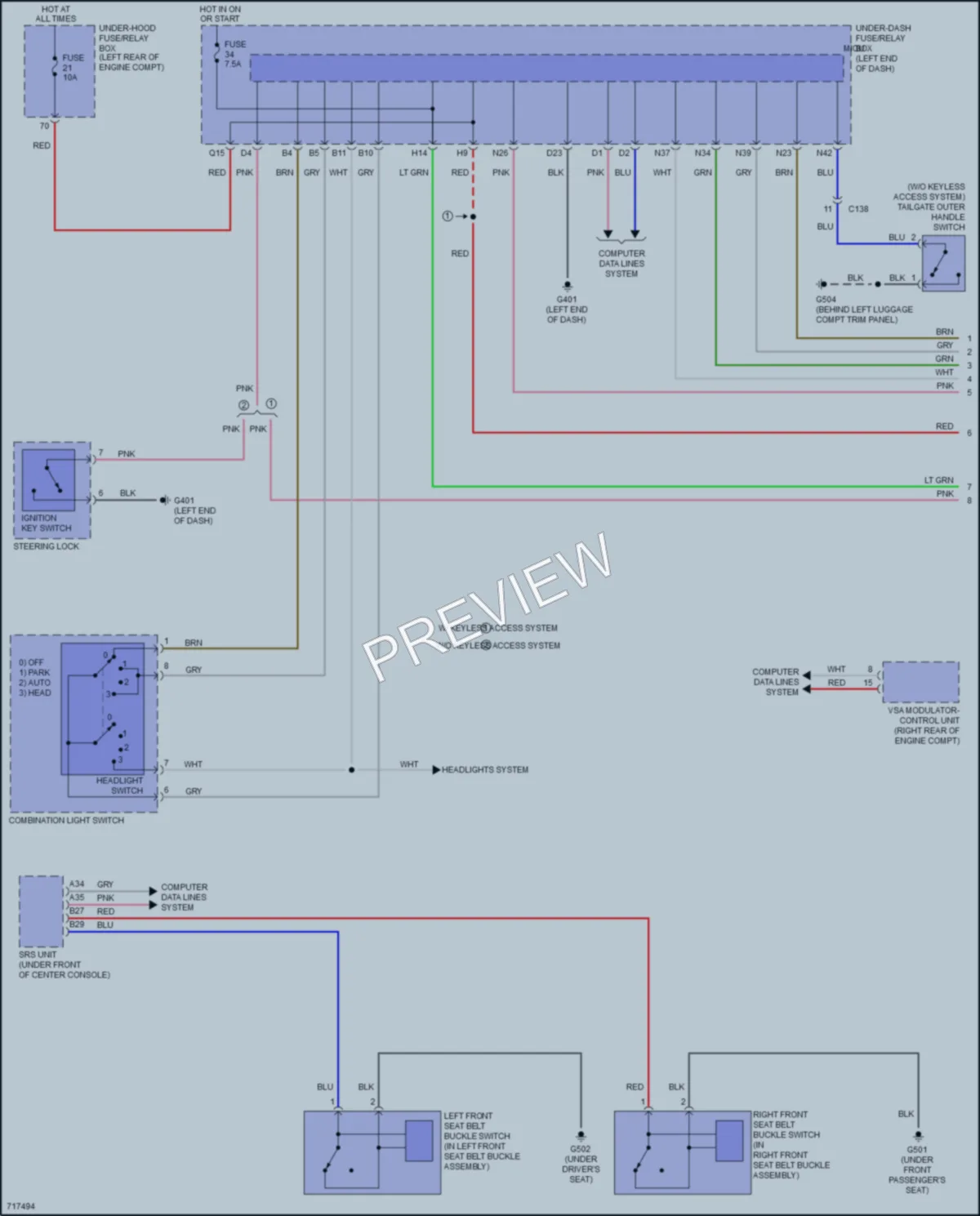 2021 Honda HRV Warning Systems wiring diagram preview