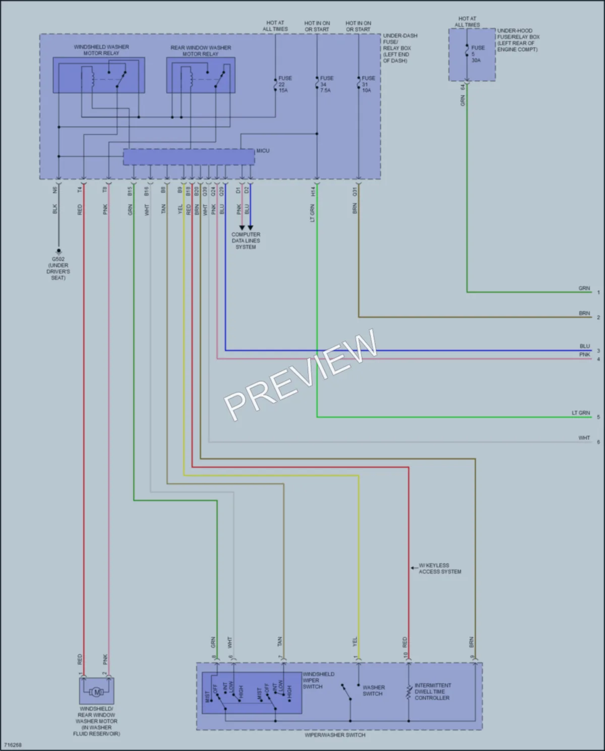 2021 Honda HRV Wiper Washer wiring diagram preview
