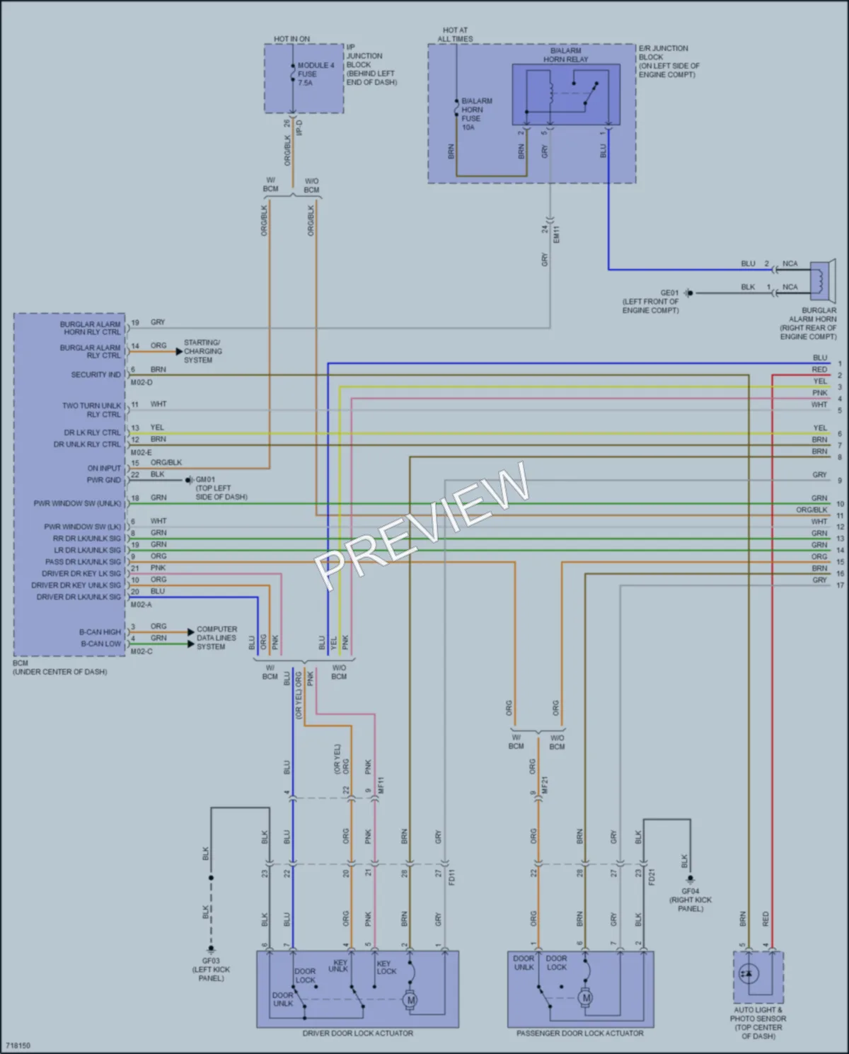 2021 Hyundai Accent Power Door Locks wiring diagram preview